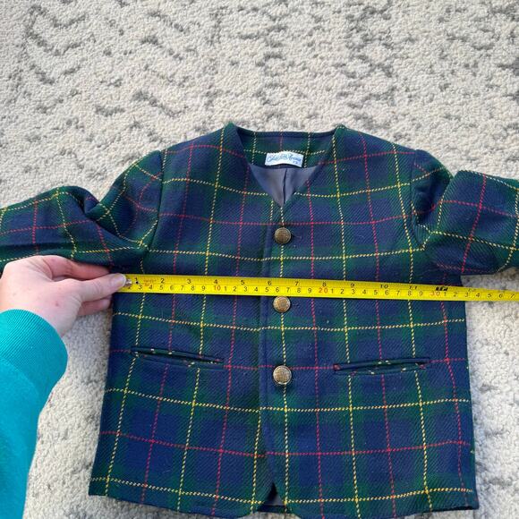 Vtg 1980s Saks Fifth Avenue Toddler Plaid Blazer 3T - Picture 3 of 5